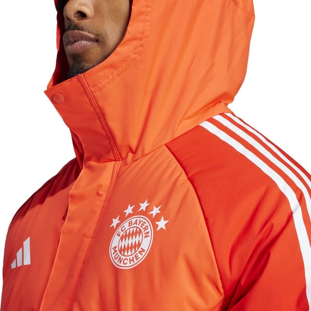Bayern Munich soccer light red parka down jacket 2024 - Adidas - shop_name