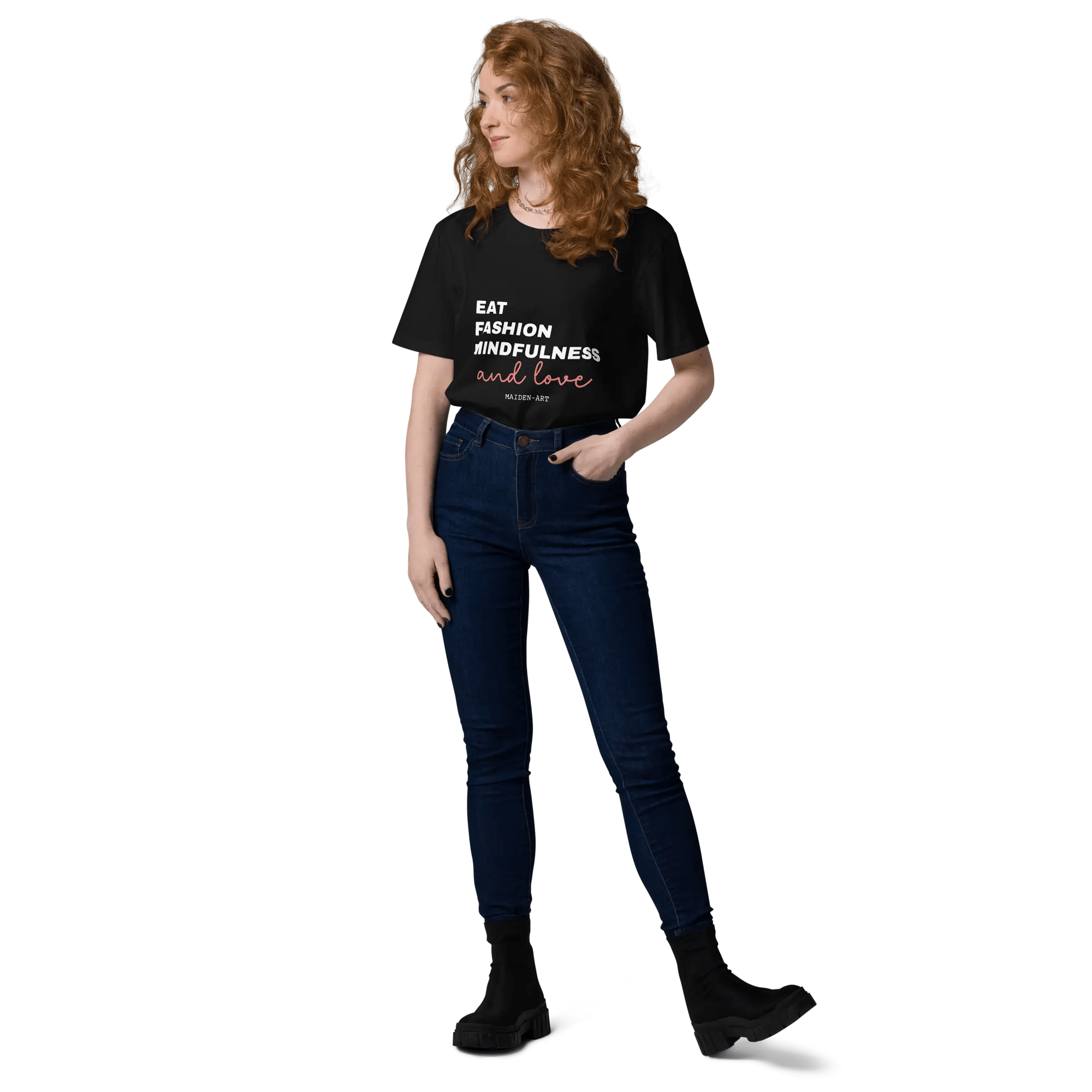 Eat, Fashion Mindfulness and Love Unisex organic cotton t-shirt - unisex t-shirt - shop_name