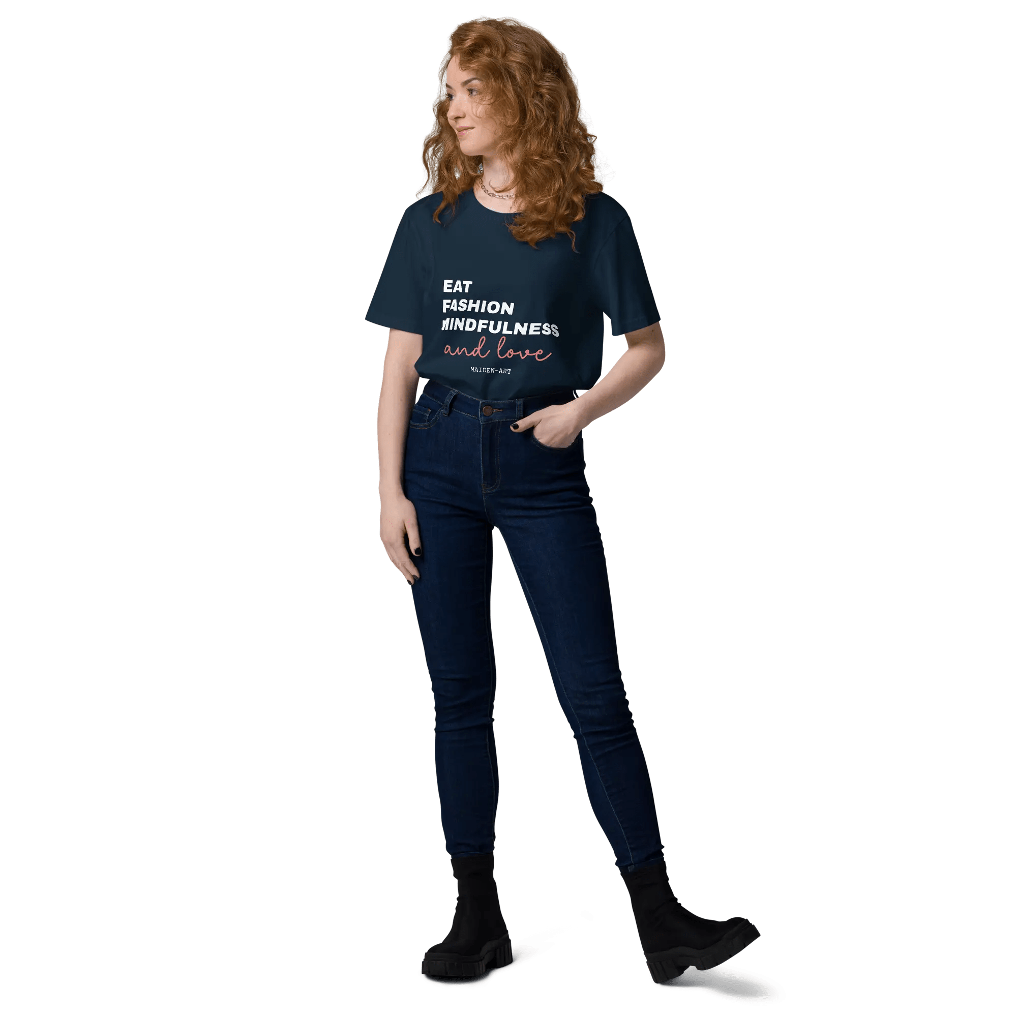 Eat, Fashion Mindfulness and Love Unisex organic cotton t-shirt - unisex t-shirt - shop_name